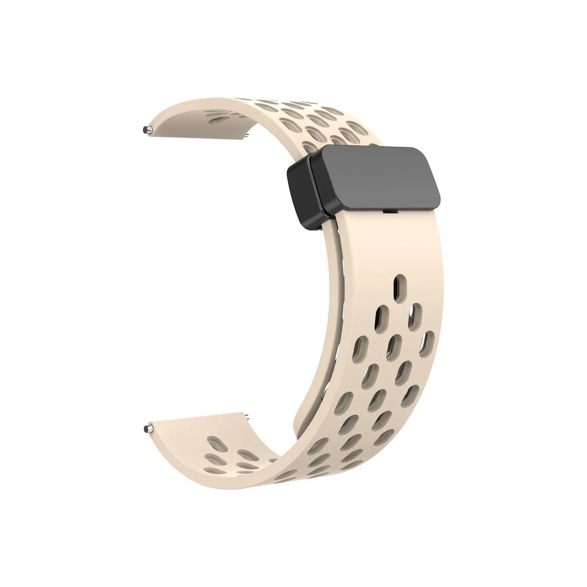 COROS Perforated Silicone Band with Magnetic Clasp – Starlight / Black Clasp