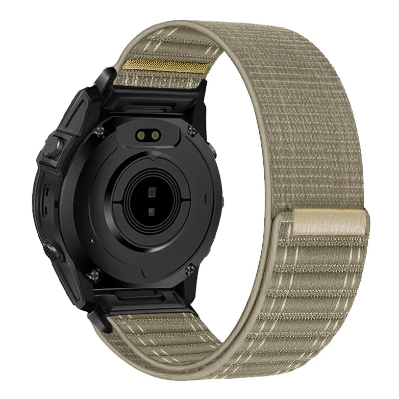 Light Khaki Garmin QuickFit 20/22/26mm Lightweight Nylon Loop Band