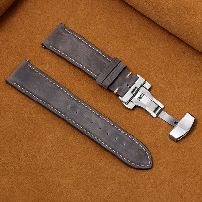 Garmin Calfskin Butterfly Clasp Band in Gray