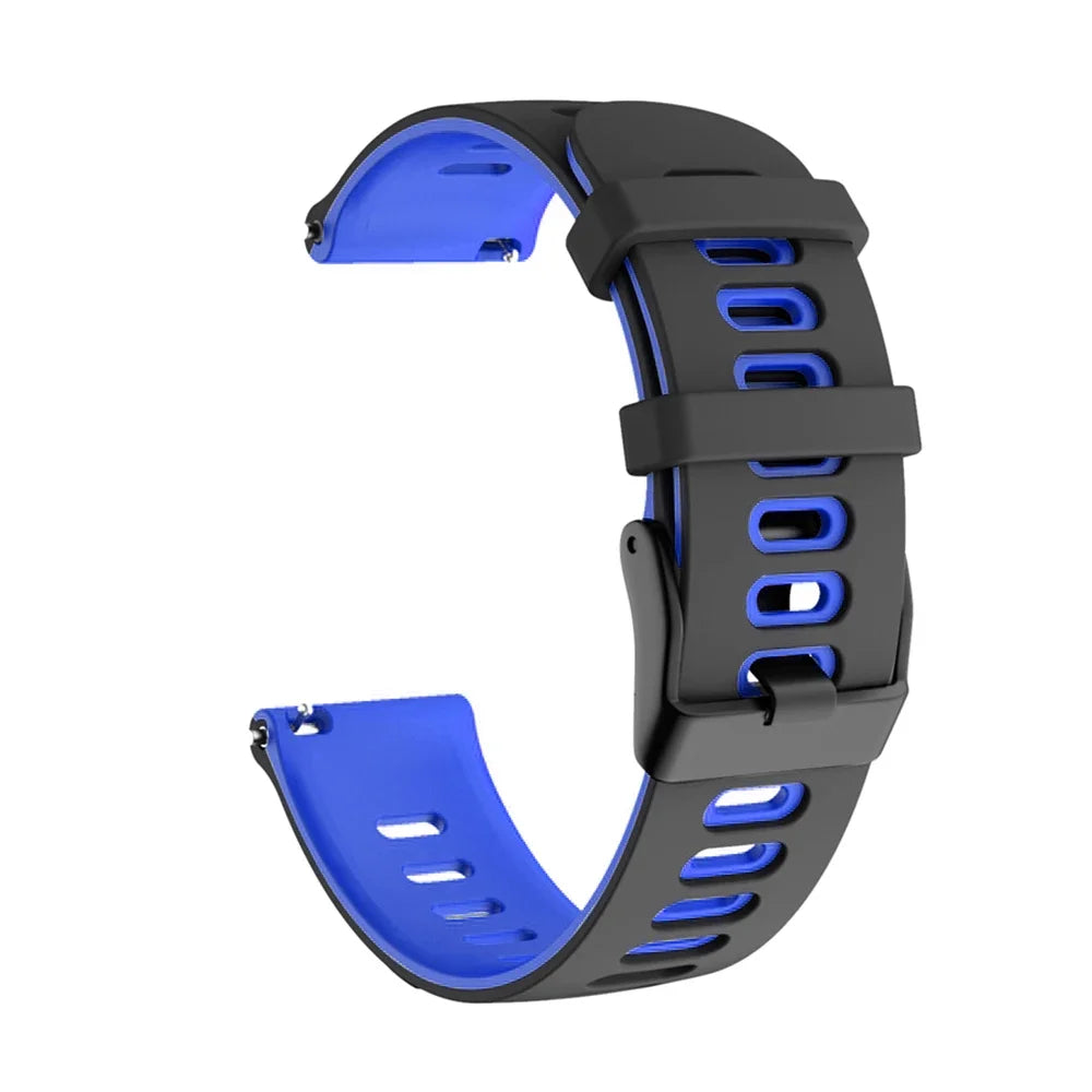 OnePlus Smartwatch Silicone Band Sports Strap Replacement Bracelet in black and blue.