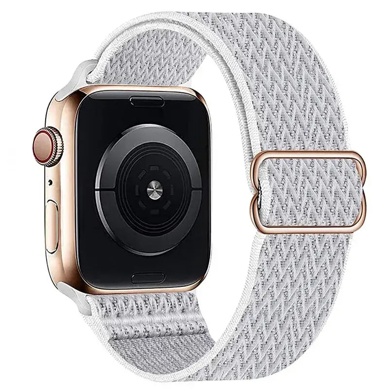 Light Gray Chevron adjustable stretch nylon Apple Watch band