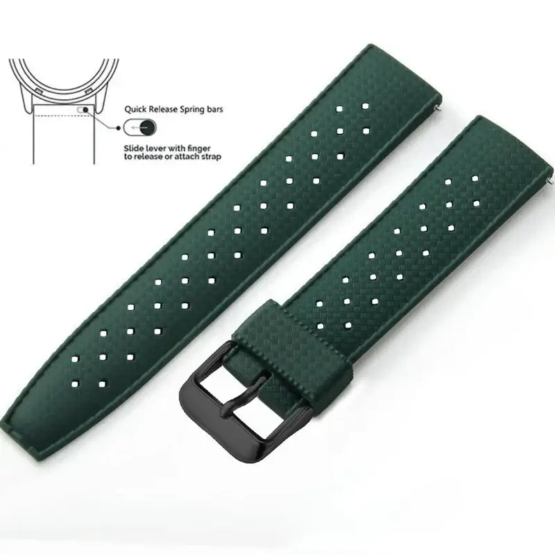 Tropic Silicone Band for Amazfit – Forest Green / Black Buckle (Option 4)