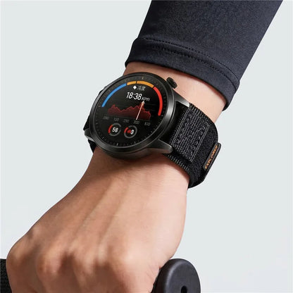 Garmin Hook-and-Loop Nylon Sport Band worn on a wrist