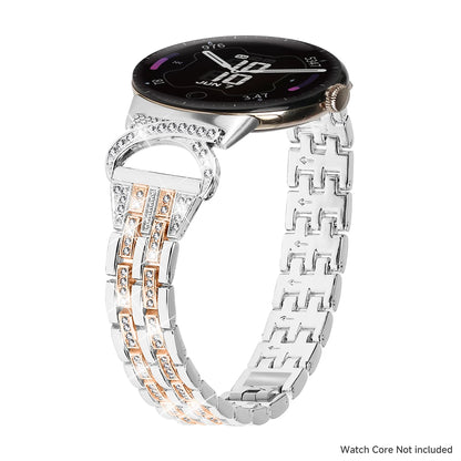 Silver / Rose Gold Google Pixel Watch 5, 4 and 3 41mm Rhinestone Bead Bracelet Band