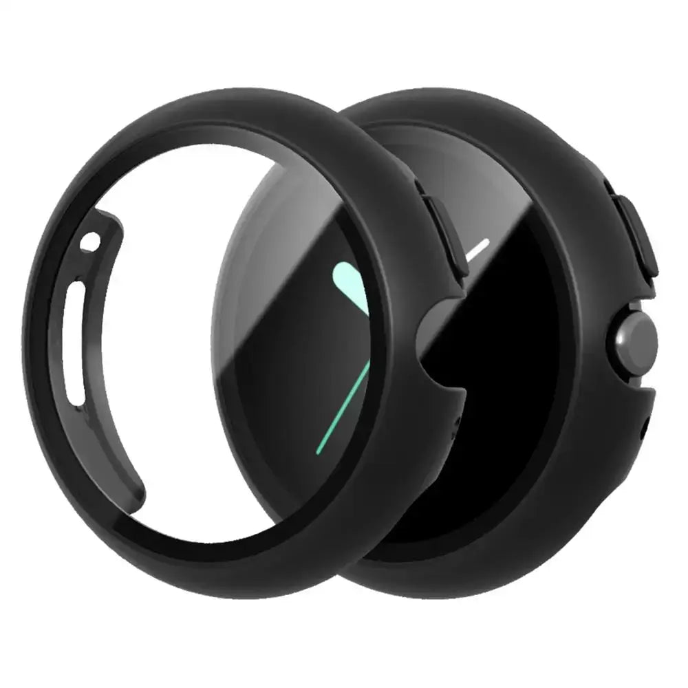 Protective case and cover for Google Pixel Watch, sleek black design, compatible with Pixel 1, 2, and 3 (41mm).