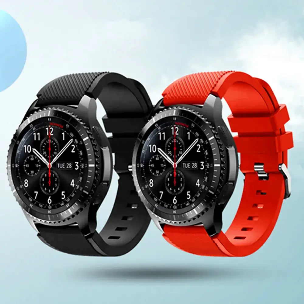 Black and red textured straps on watches — BandsCo Straps