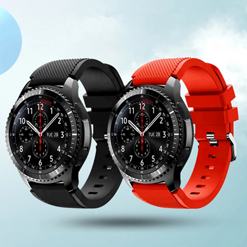 Polar Textured Silicone Band with Wide Keeper – black and red bands on watches