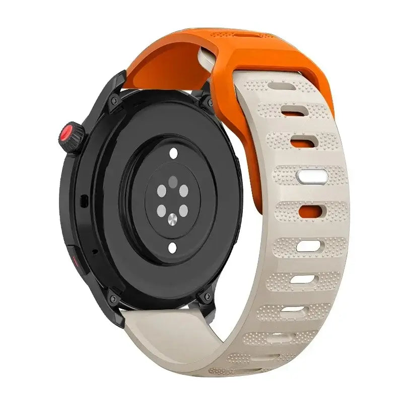 Textured Pin-and-Tuck Silicone Band for Amazfit – Starlight / Orange