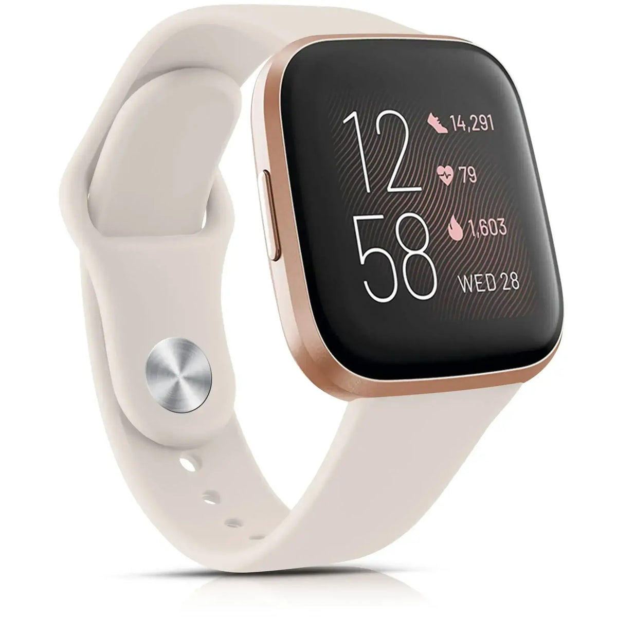 Fitbit Versa & Sense Silicone Pin-and-Tuck Band - Cream