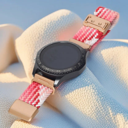 Strawberry Red Garmin 18/20/22mm Quick Release Braided Nylon Magnetic Band