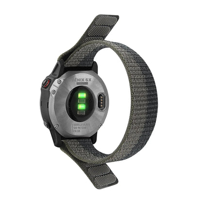 Gray 1 Garmin QuickFit 22/26mm Soft Nylon Hook-and-Loop Sport Band