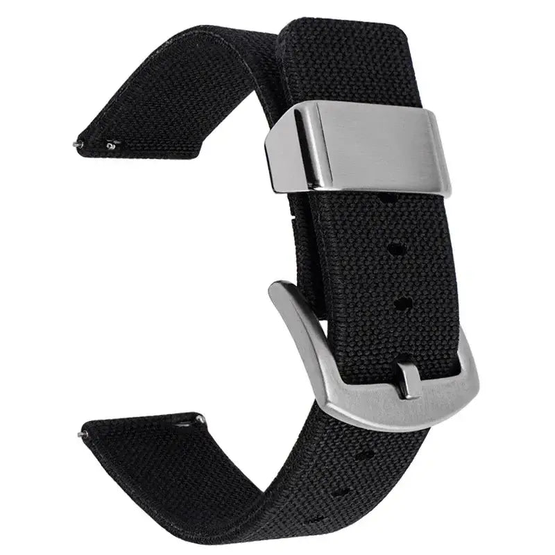 Nylon Band with Wide Metal Keeper in Black for compatible Huawei watches