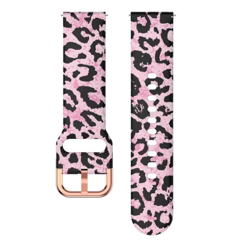 Garmin Printed Silicone Band in Pink Leopard