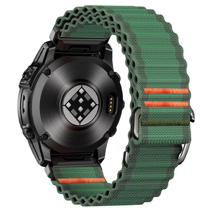 Green / Orange Garmin QuickFit 22/26mm Canvas Nylon Loop Band