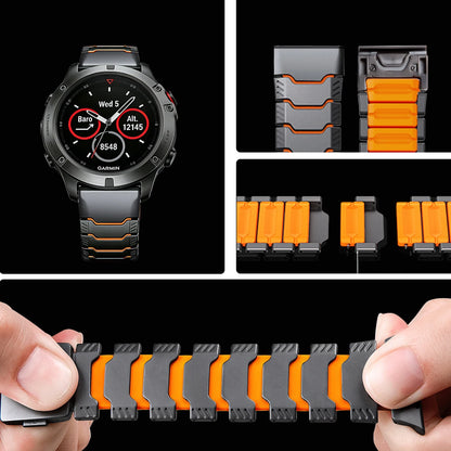 Garmin QuickFit 22/26mm Two-Tone Metal Link Band with Magnetic Clasp — product view