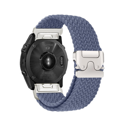 Gray Blue Garmin QuickFit 20/22/26mm Braided Stretch Nylon Band