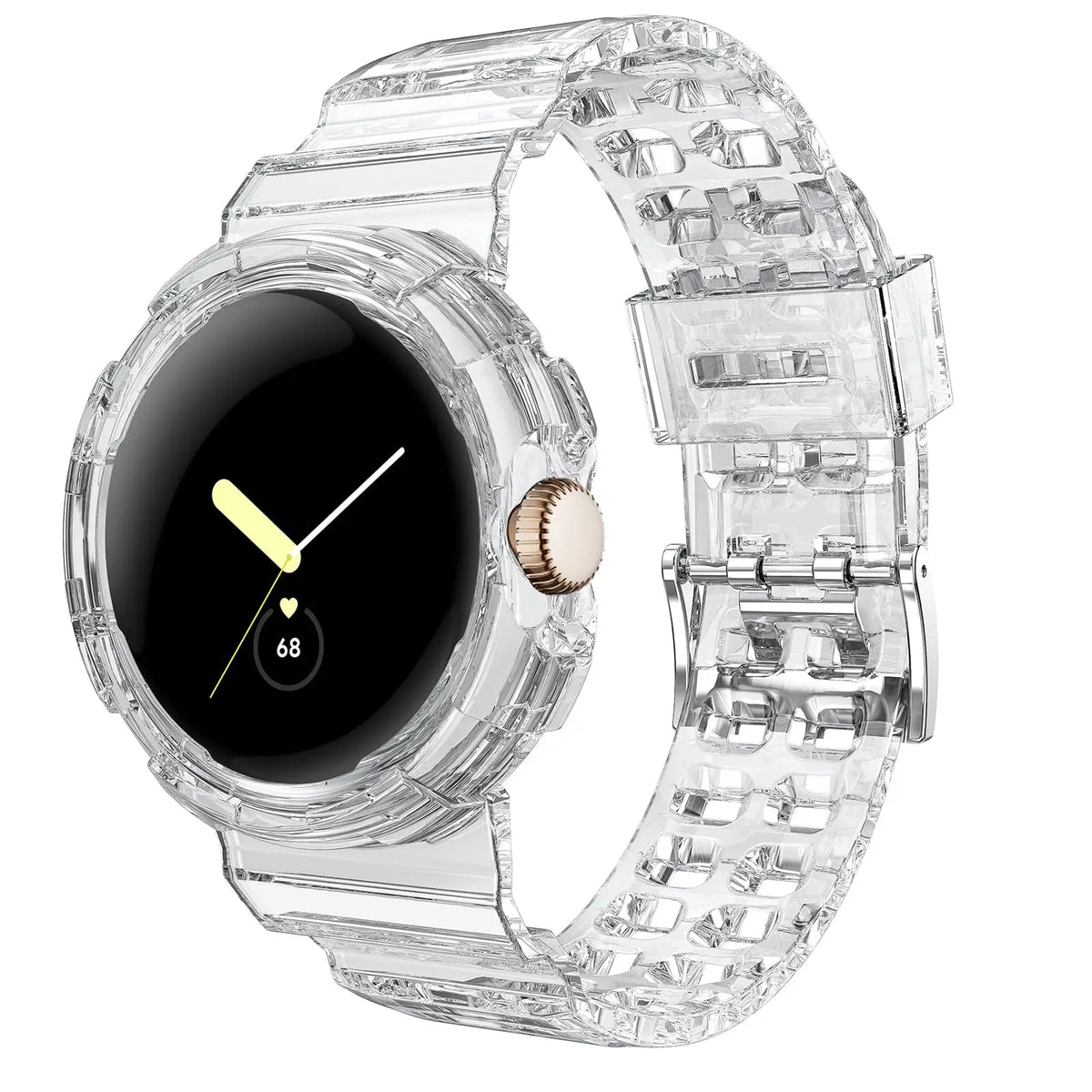 Google Pixel Watch 3, 2 and 1 41mm Clear TPU Band with Built-In Case