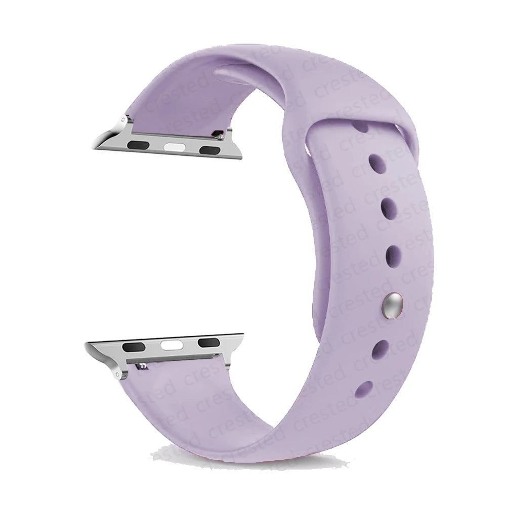 Classic Pin-and-Tuck Silicone Apple Watch Band in Muted Lavender