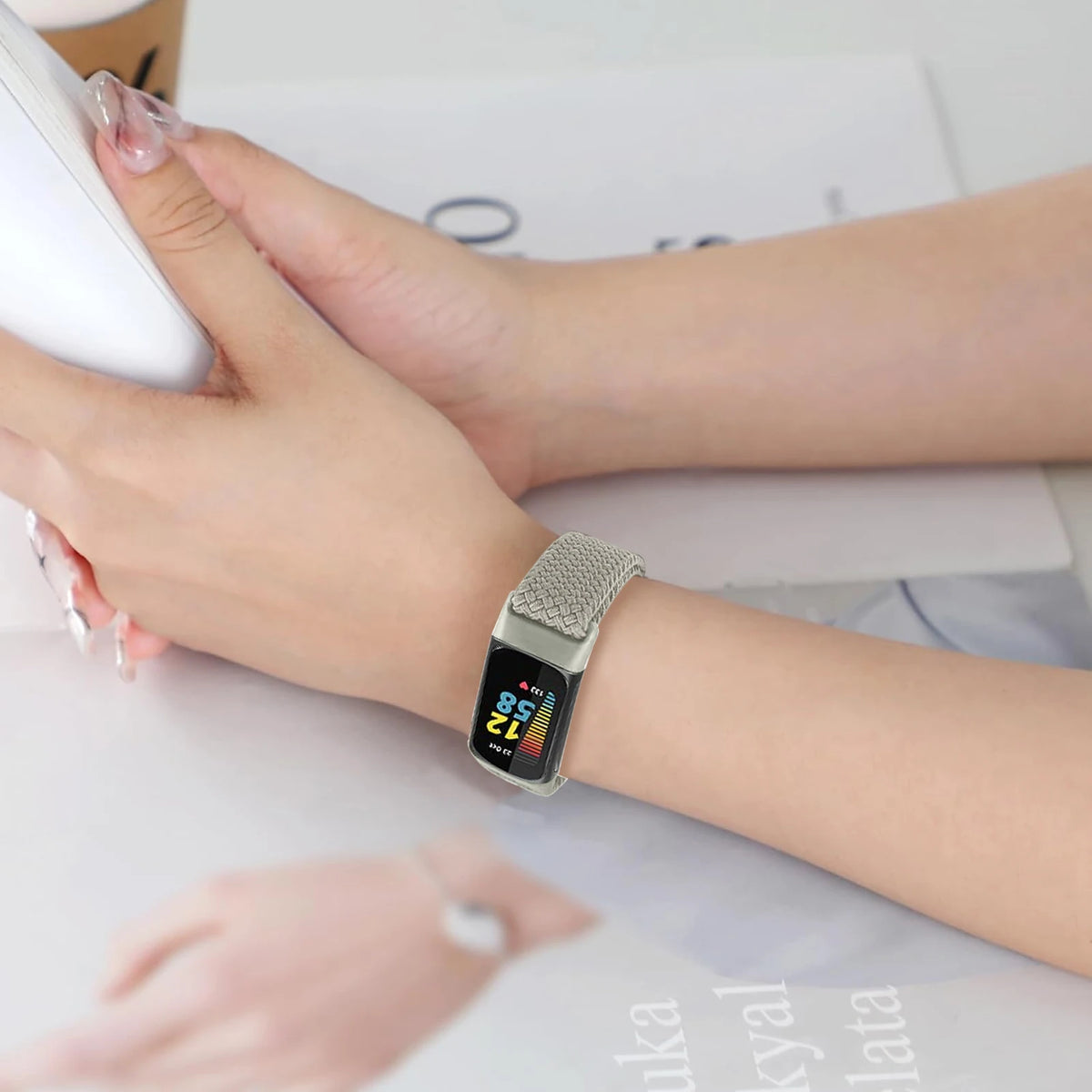 Fitbit Charge 5 and 6 Braided Nylon Band with Magnetic Clasp — material detail