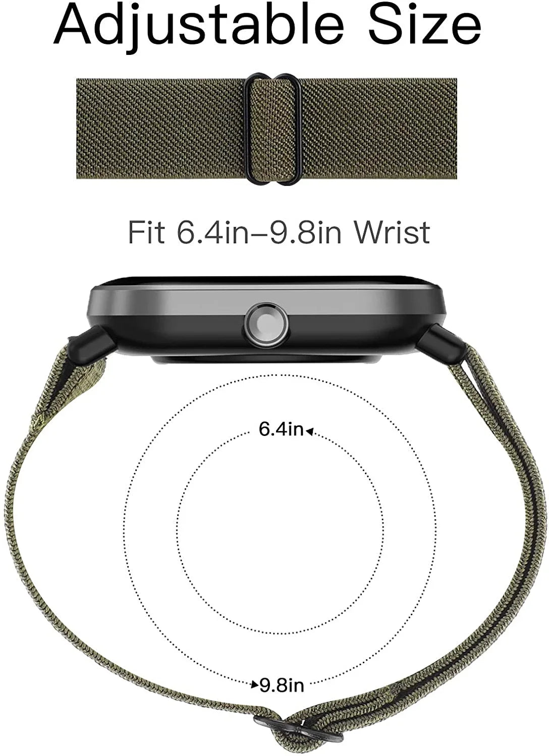 COROS Adjustable Elastic Fabric Watch Band - Adjustable fit illustration