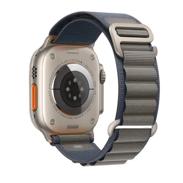 Alpine Style Nylon Apple Watch Loop with Metal Hook in Slate Blue