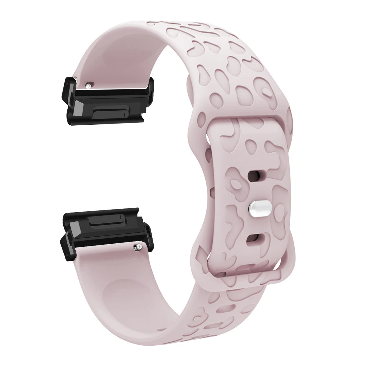 Pink Sand Garmin QuickFit 22/26mm Embossed Silicone Band with Tuck Closure
