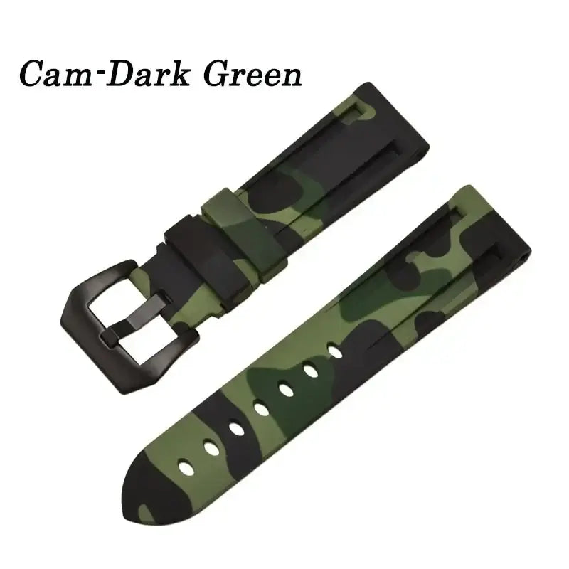 Samsung Galaxy Watch Camo Silicone Band in Dark Green Camo / Black Buckle