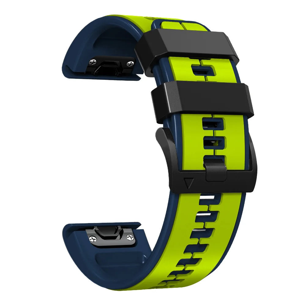 Garmin QuickFit Contrast-Panel Silicone Band in Lime / Navy
