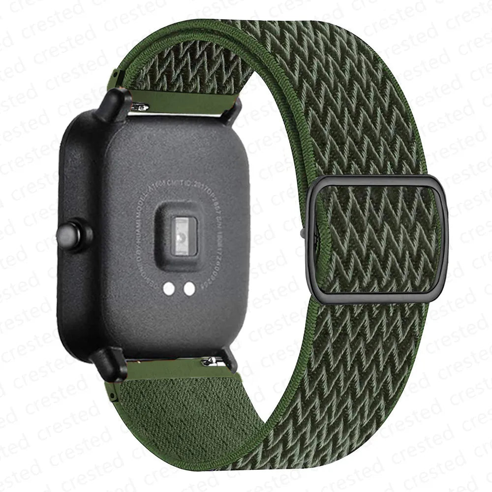 OnePlus Smartwatch Nylon Loop Band - Breathable Sport Wrist Strap in green with a sleek design for a comfortable fit.