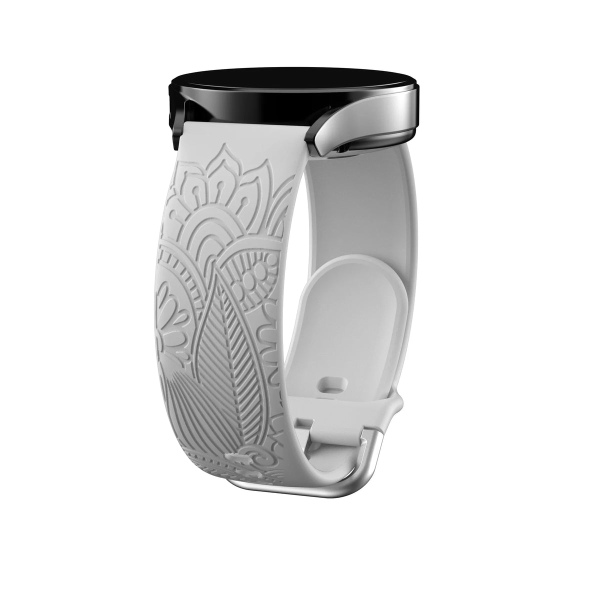 Garmin Engraved Mandala Silicone Band in Gray