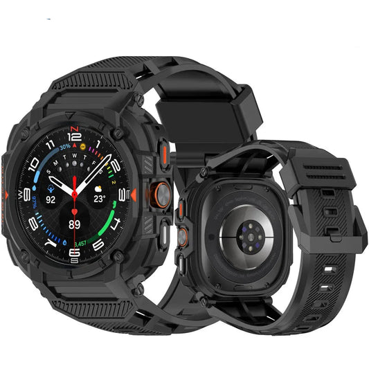 Samsung Galaxy Silicone Sport Watch Band – Ultra/Ultra2 Strap on a rugged smartwatch, showcasing sporty design and durability.