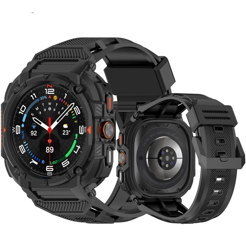 Samsung Galaxy Silicone Sport Watch Band – Ultra/Ultra2 Strap on a rugged smartwatch, showcasing sporty design and durability.