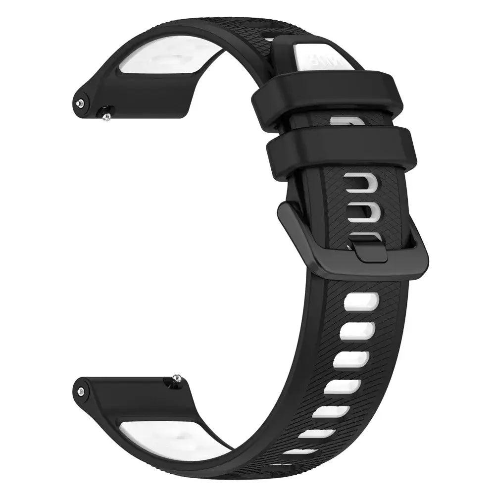 Amazfit Textured Silicone Band with Color and Buckle Options — Black / White