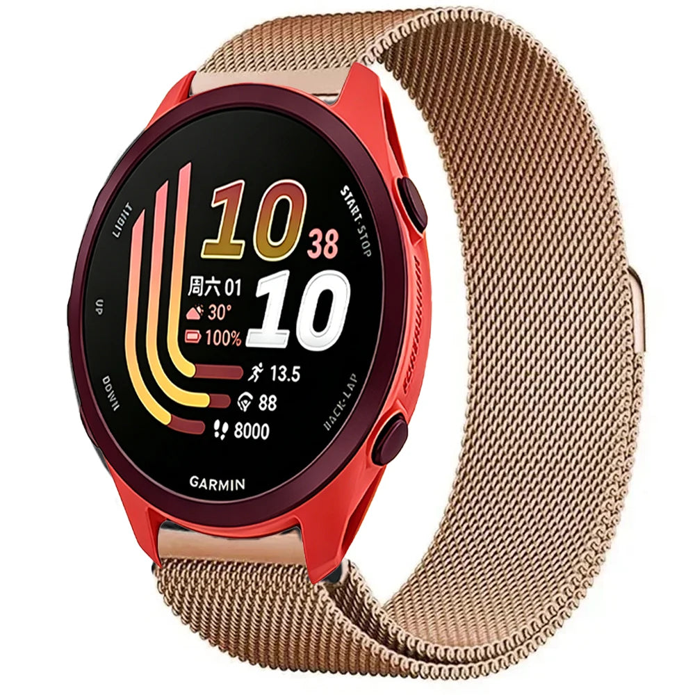 Rose Gold Garmin 20/22mm Quick Release Magnetic Milanese Band