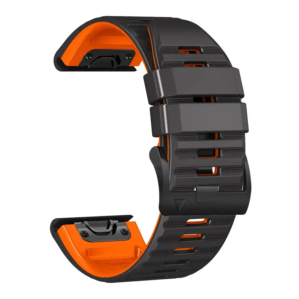 Garmin QuickFit Silicone Band - Camo and Two-Tone in Black / Orange