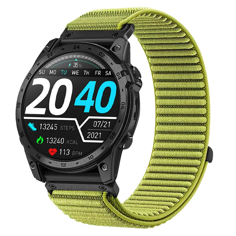 Green Garmin QuickFit 20/22/26mm Elastic Woven Nylon Hook-and-Loop Band