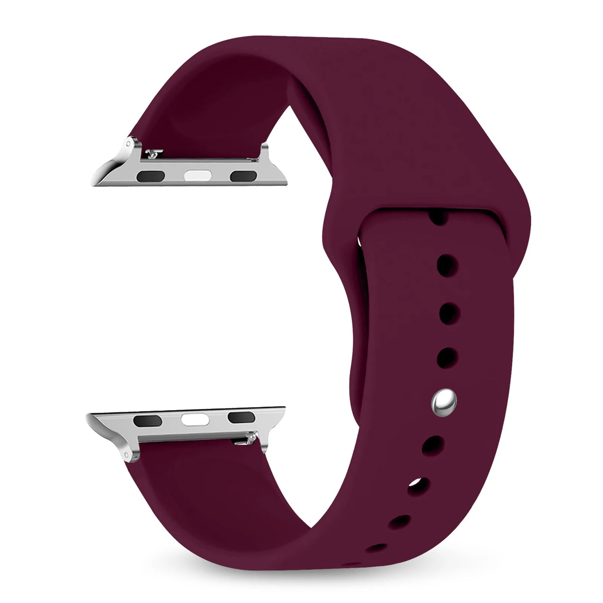 Classic Pin-and-Tuck Silicone Apple Watch Band in Burgundy
