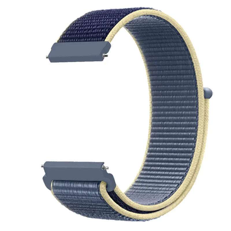 Motorola Moto Adjustable Nylon Sport Loop Band — Navy / Pale Yellow