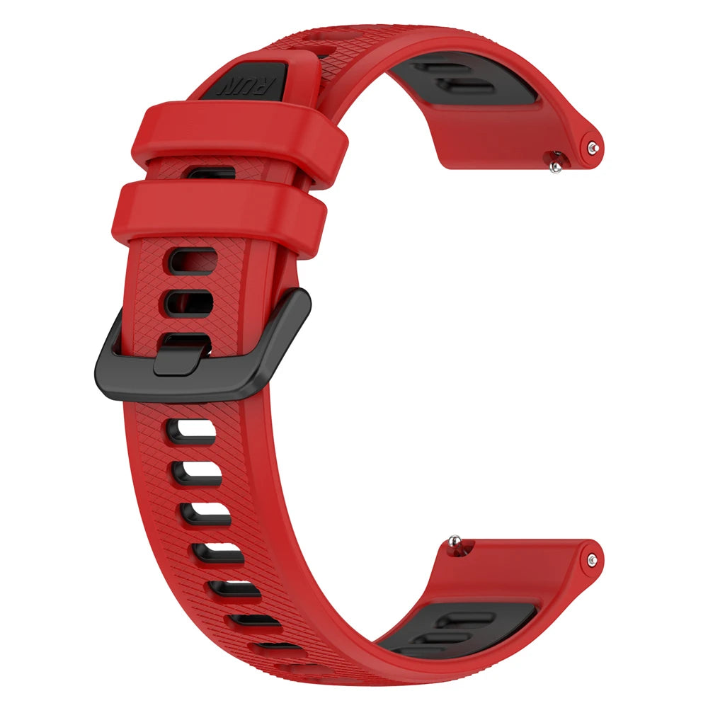COROS Textured Silicone Sport Band in Solid and Two-Tone Colors – Red / Black