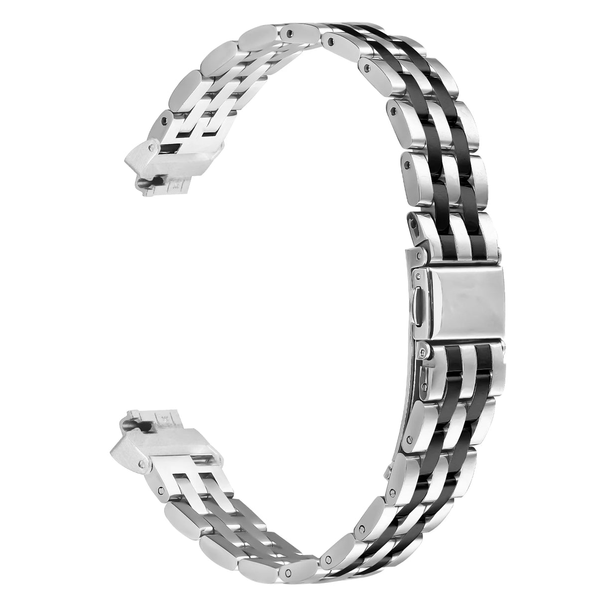 Fitbit Inspire 1/2/HR Slim Multi-Link Steel Band - Silver / Black