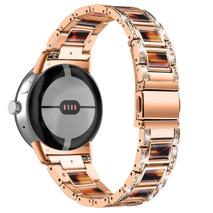 Google Pixel Watch 5, 4 and 3 41mm Resin Inlay Link Bracelet Band — band detail