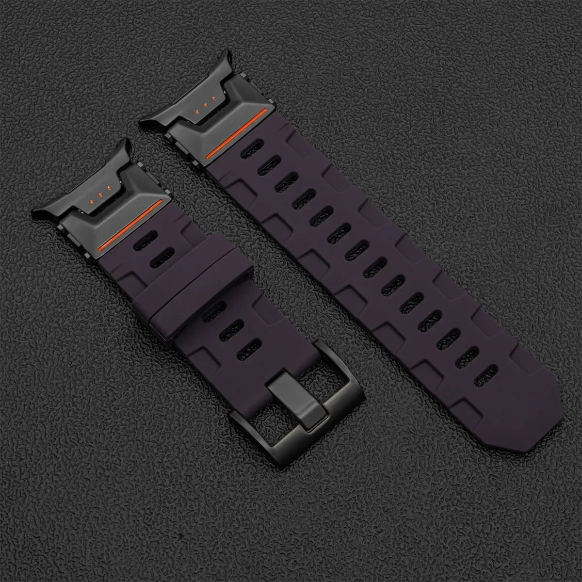 Samsung Galaxy Silicone Sport Watch Band - Ultra/Ultra2 No Gaps in purple black color, designed for seamless fit without gaps.