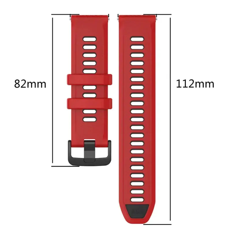 Amazfit Two-Tone Silicone Watch Band with Rectangular Holes - Band length illustration