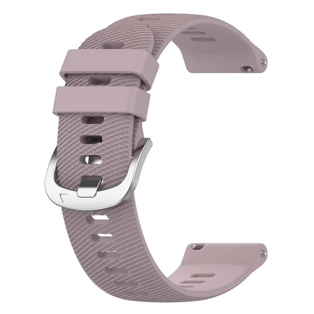 Polar Textured Silicone Sport Band in Solid and Two-Tone Colors — Dusty Purple / Silver Buckle