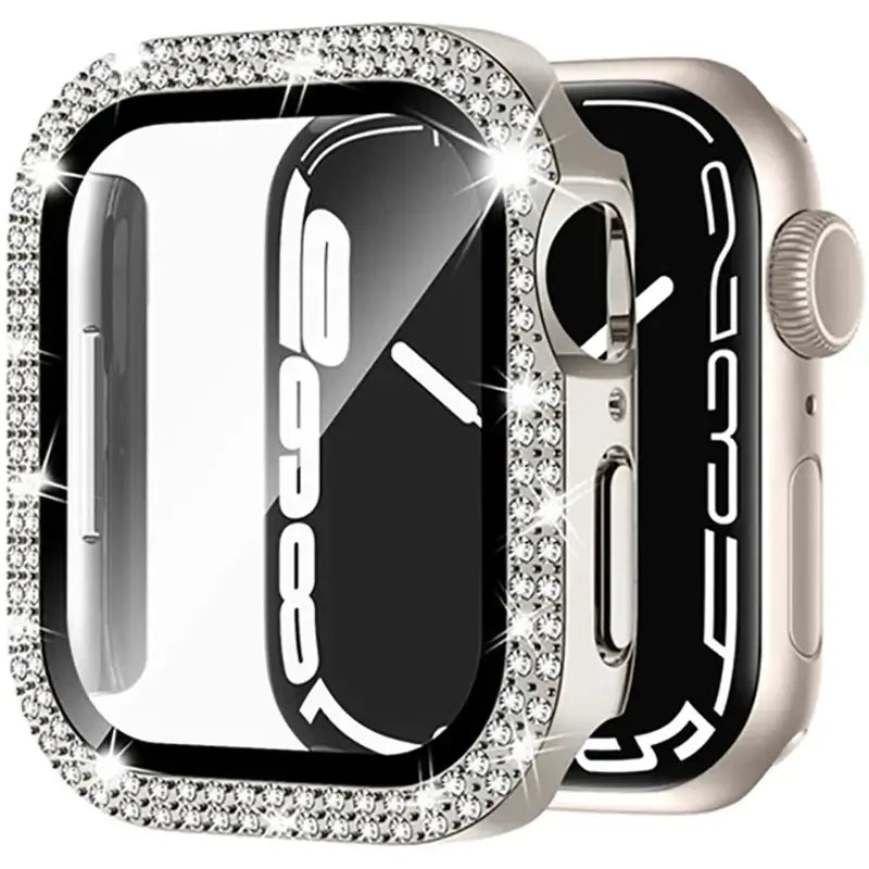 Dazzling protective cover for Apple Smart Watch, featuring a diamond-like design for style and durability.
