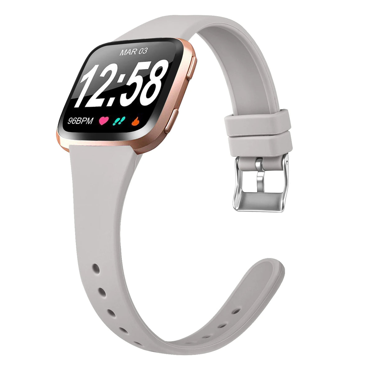 Fitbit Versa 2 Slim Silicone Buckle Band - Gray