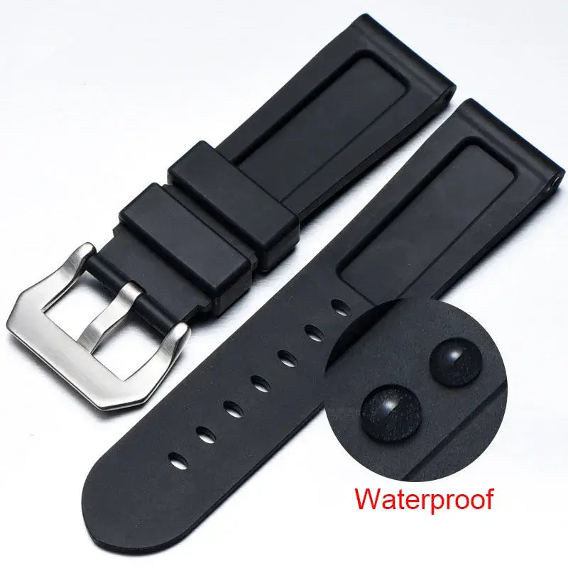 TicWatch Recessed-Panel Silicone Band - Black silicone detail