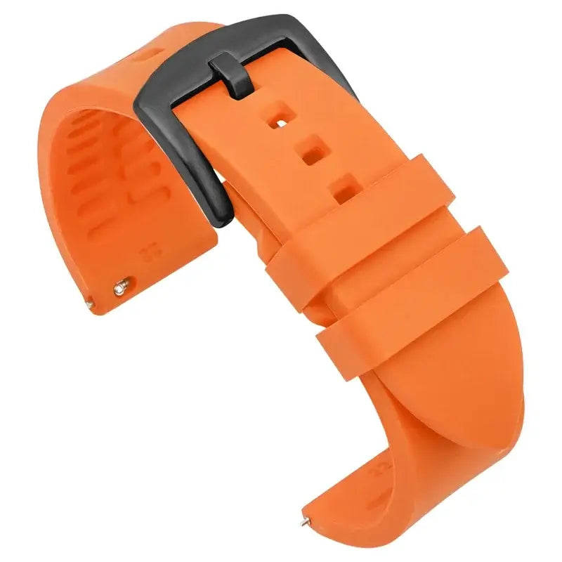 Samsung Galaxy Watch Smooth Silicone Quick-Release Band in Orange / Black Buckle