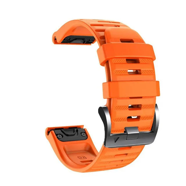 Orange Garmin QuickFit 22/26mm Silicone Band, Camo and Solid Colors