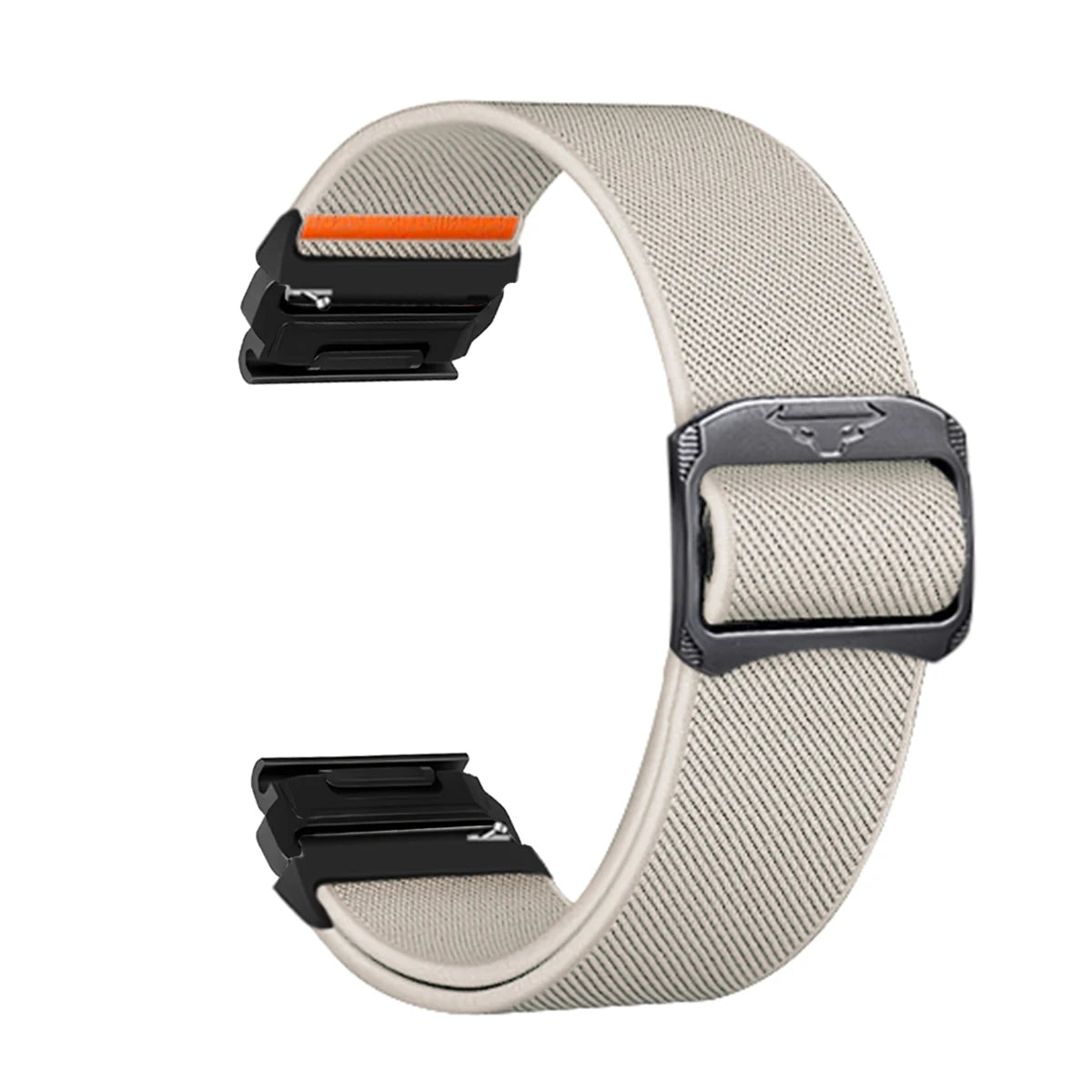 Garmin QuickFit Nylon Band - Clasp and Slider Styles in Ivory / Black - Slider